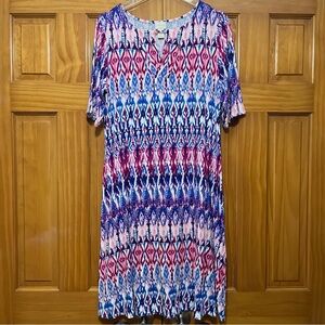 Chico’s Abstract Print Short Sleeve Dress Size Medium